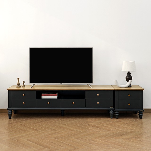 [일주일특가]바네스데코 프로빈 엔틱 티비 TV 1800 거실장 세트 (높이 52cm)