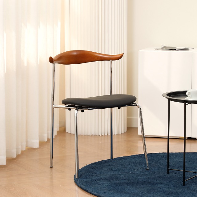 피오니스 카페 테라스 식탁 의자 스틸 체어 - 블랙브라운