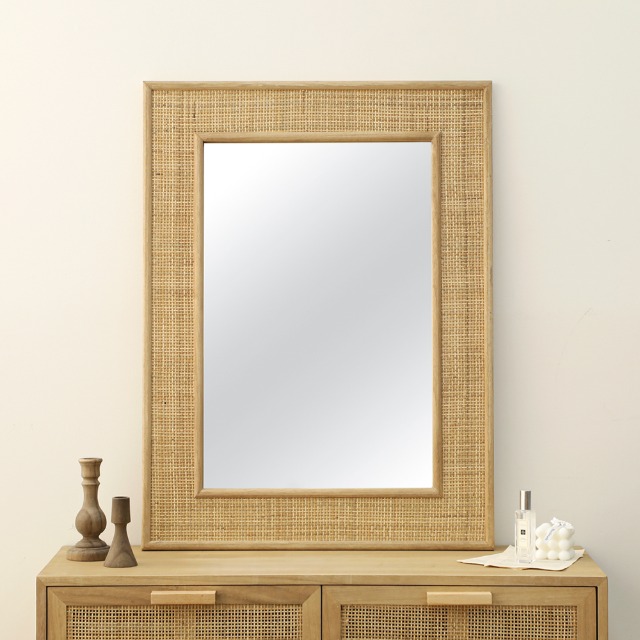 [9월한정특가]라탄(케인)  사각 화장대 벽걸이 거울 60x80