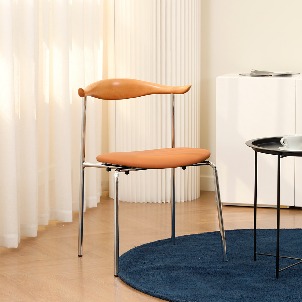 피오니스 카페 테라스 식탁 의자 스틸 체어 - 밀크브라운